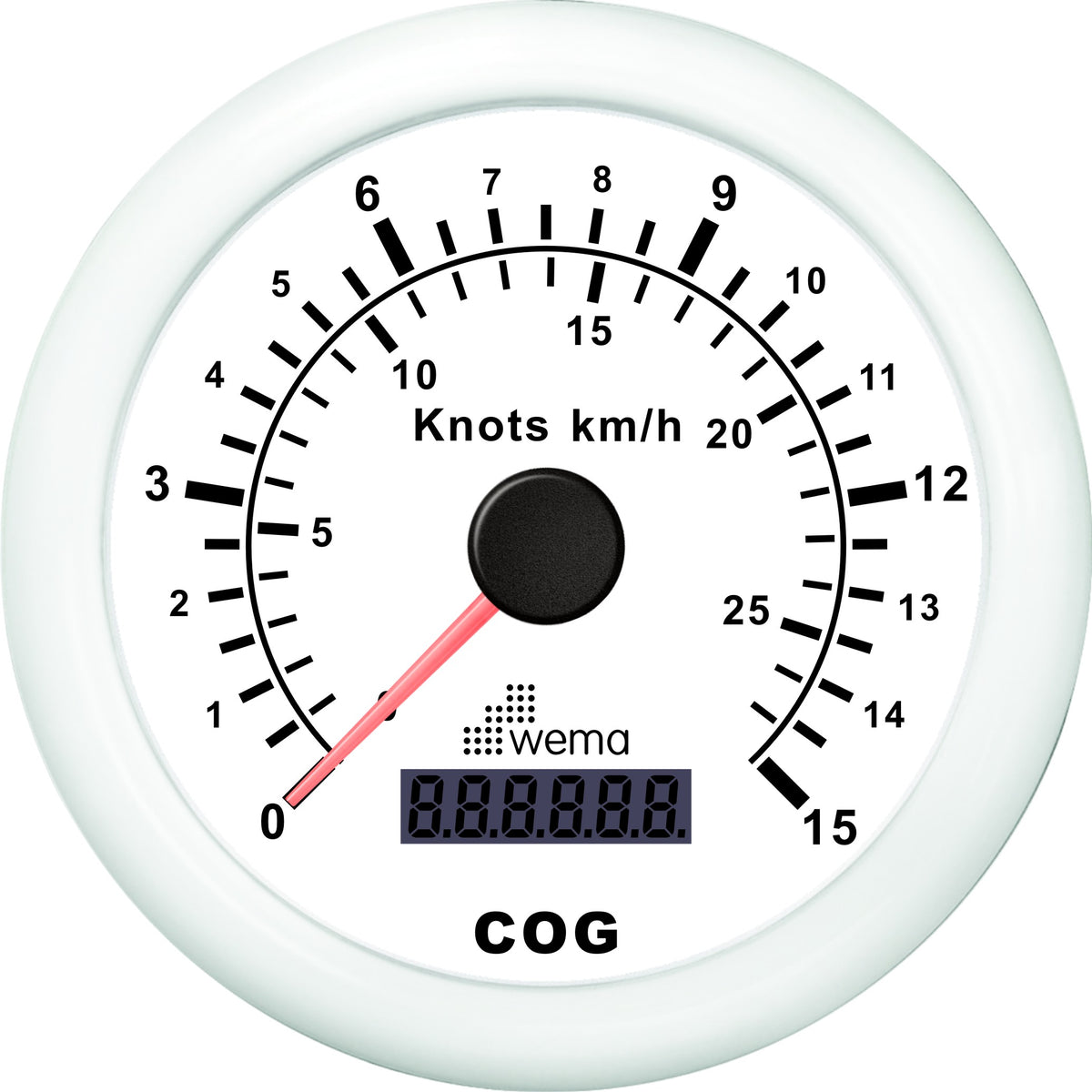 Wema GPS-snelheidsmeter wit 15 kn/27 km/h