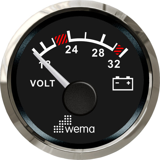 Silver serie voltmeter 24V zwart