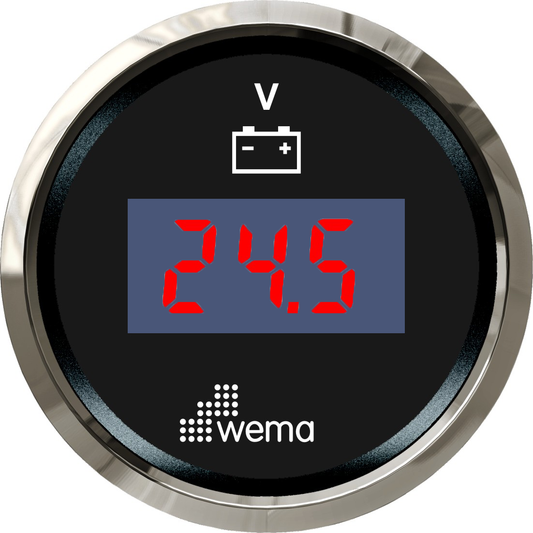 Silver serie voltmeter LED 12V zwart