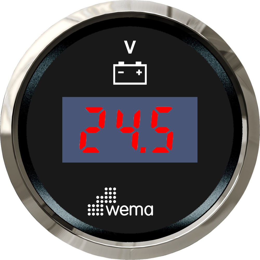 Silver serie voltmeter LED 12V zwart