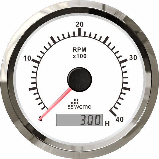Silver serie Toerenteller 4000/U wit