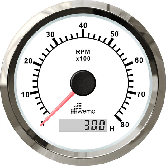 Silver serie Toerenteller 8000/U wit