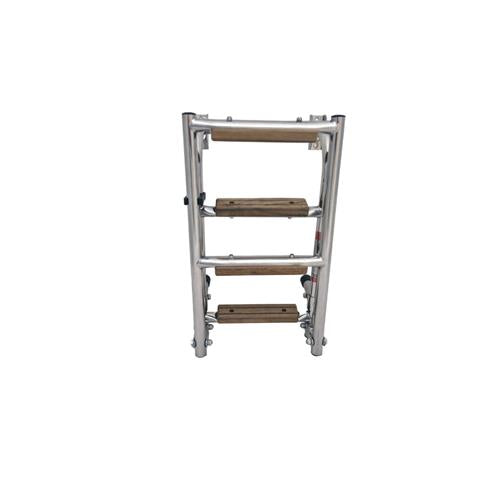 Hollex uitklapbare zwemtrap rvs316 2+2 treden teak