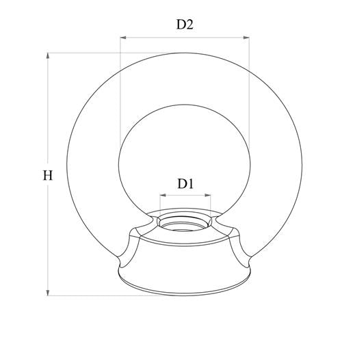 Hollex oogmoer M8 DIN582 rvs316