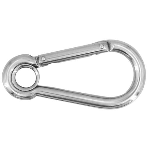 Hollex karabijnhaak 6x60mm met oog rvs316