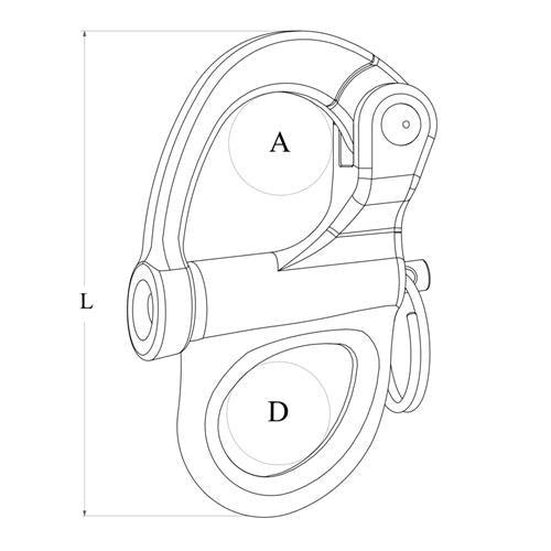 Hollex snapsluiting 52mm vast oog rvs316