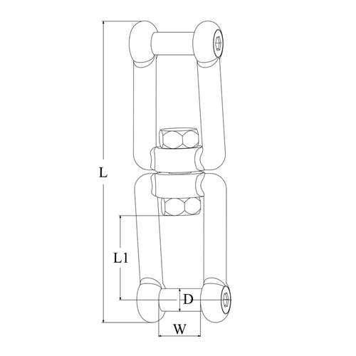 Hollex wartelsluiting 6mm rvs316