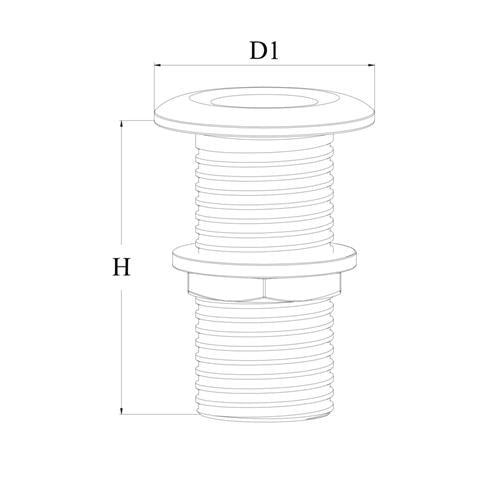 Hollex huiddoorvoer 3/4″x67mm AISI316