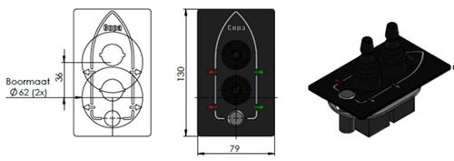 Cupa paneel joystick boeg-/hekschroef NIEUW