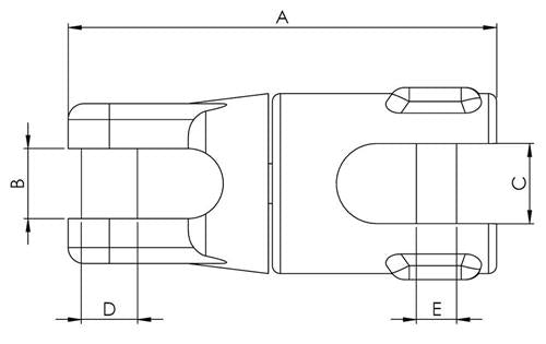Hollex verbinder vast voor ankerketting 13mm rvs316
