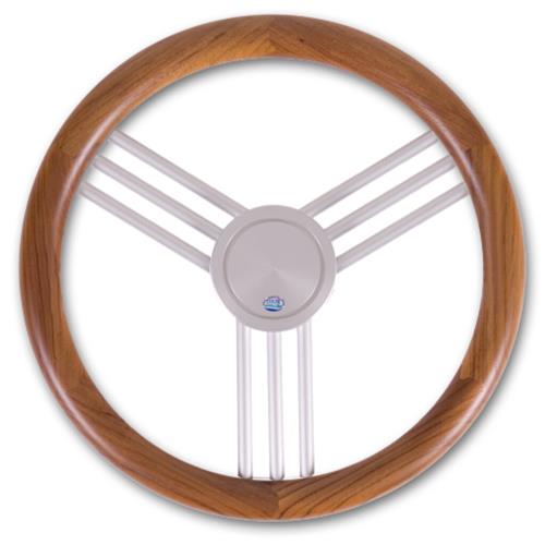 Stazo hoepelstuurwiel type 27 teak/alumuminium 40cm model 2