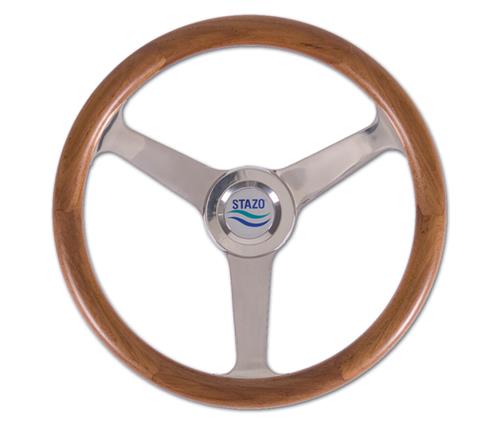 Stazo stuurwiel type 50 teak/rvs 35cm