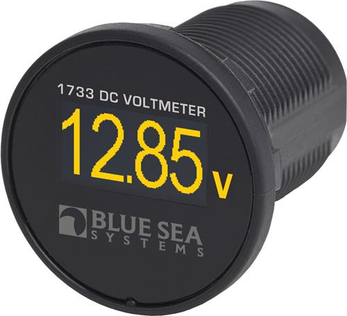Blue Sea Systems mini OLED DC spanningsmeter 12/24V 29 mm geel