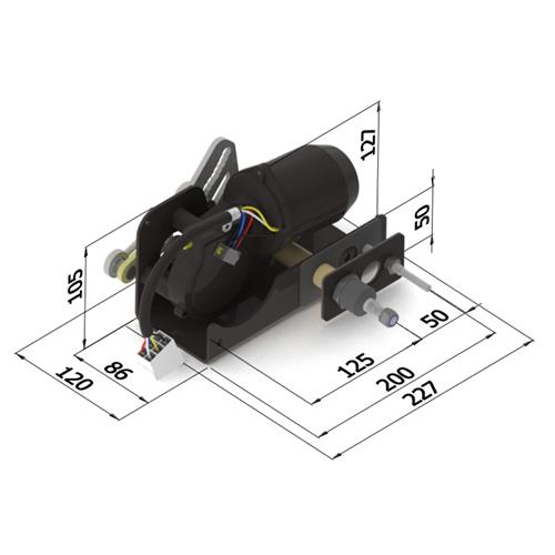 EWT ruitenwisser XP2 24V 30Nm wanddikte 25mm