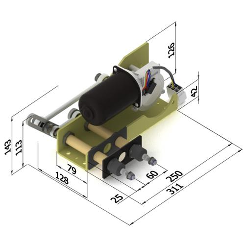 EWT ruitenwisser 255BS 24V 80° 55Nm wanddikte 80mm