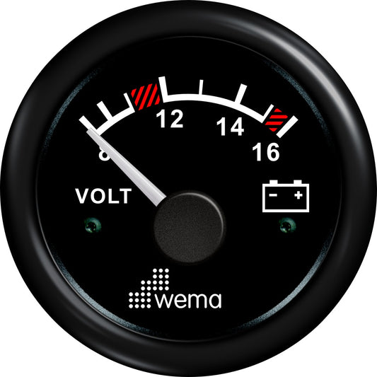 Voltmeter 12V zwart
