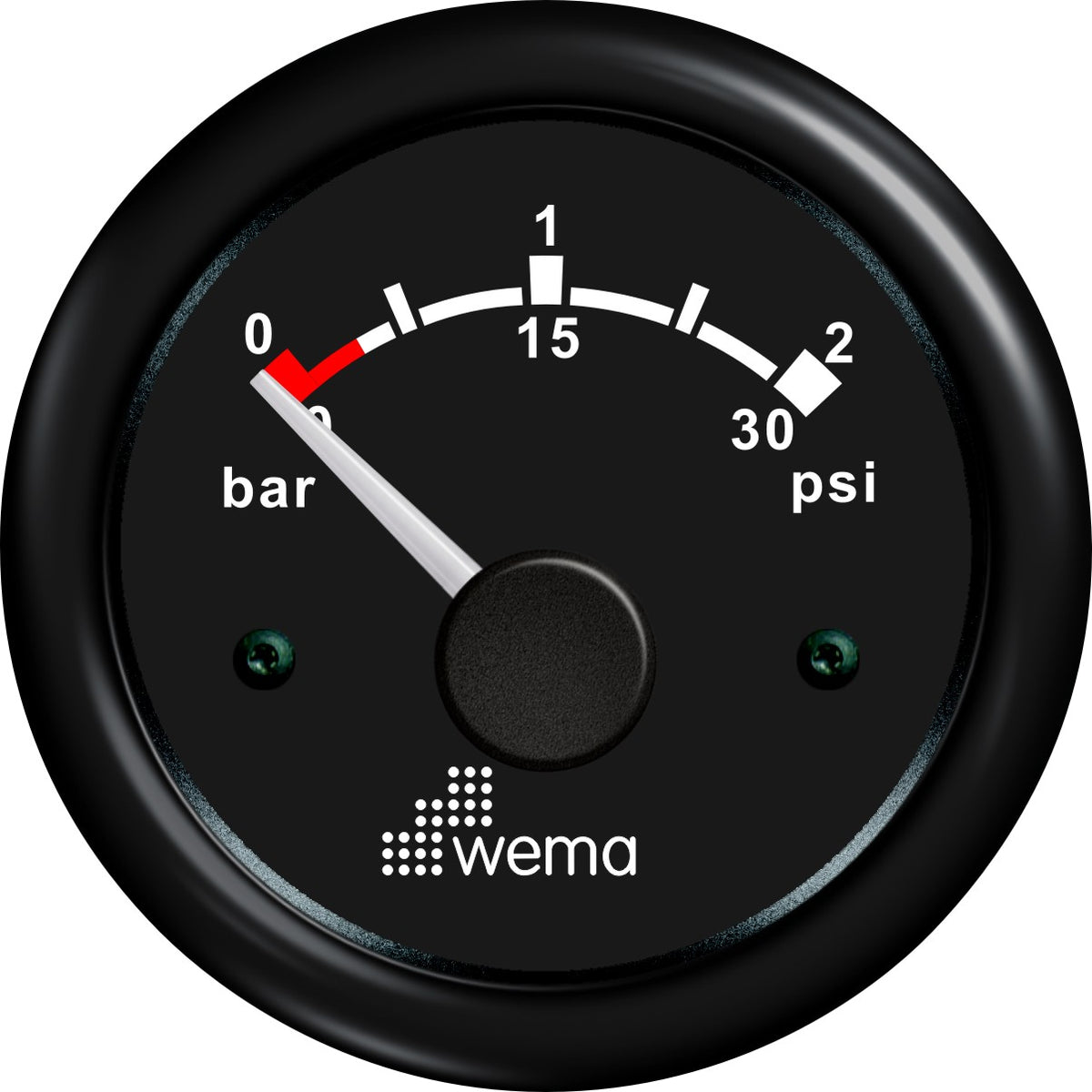 Wema Turbodruk meter zwart 25psi/2bar