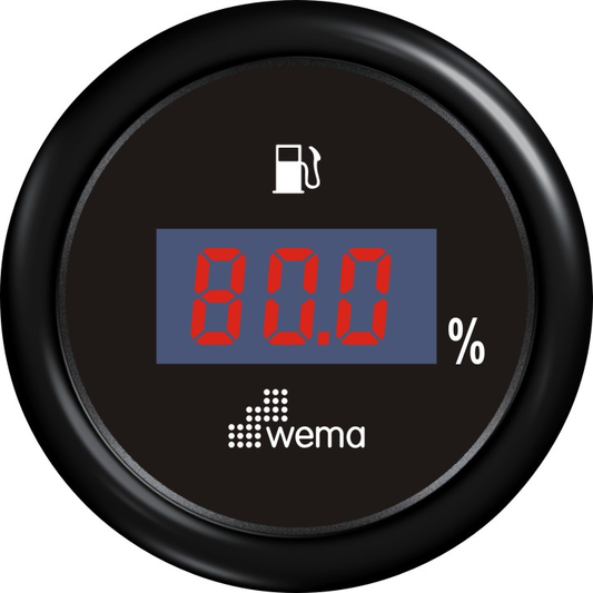 Tankmeter brandstof digitaal 0-190 ohm zwart