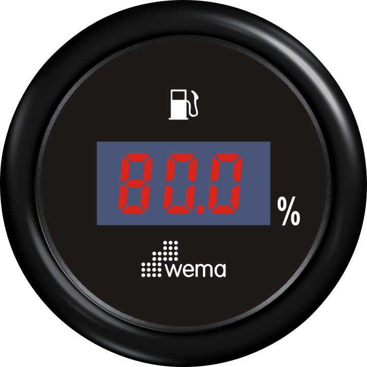 Tankmeter brandstof digitaal 0-190 ohm zwart