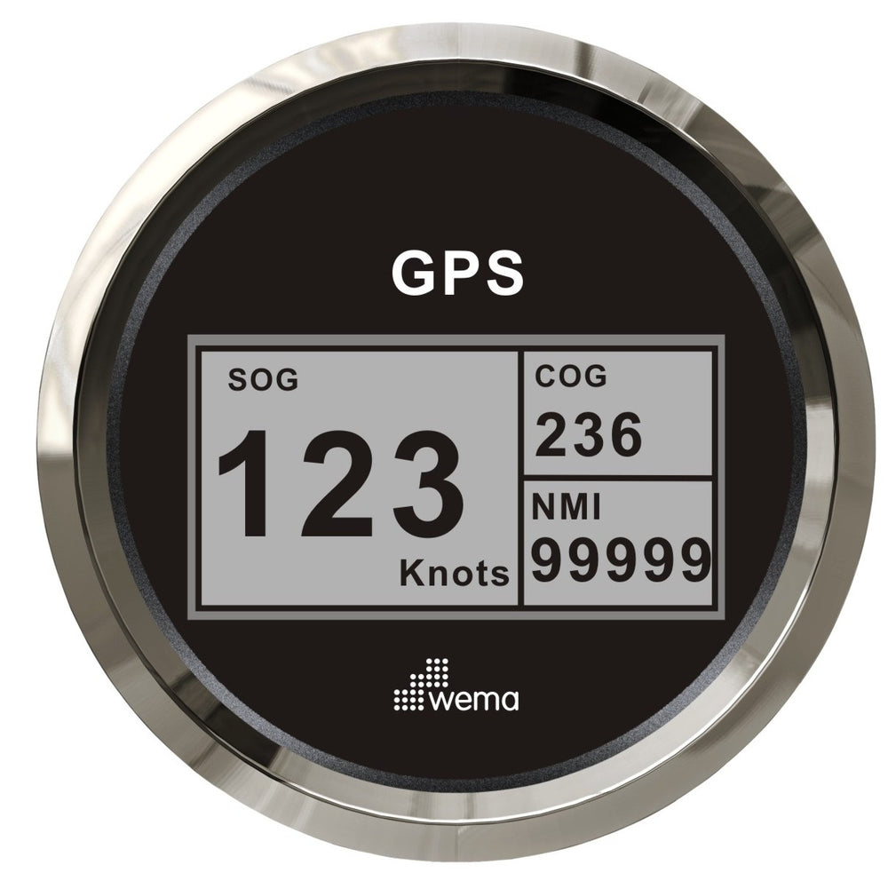 Silver serie GPS speedometer digitaal zwart