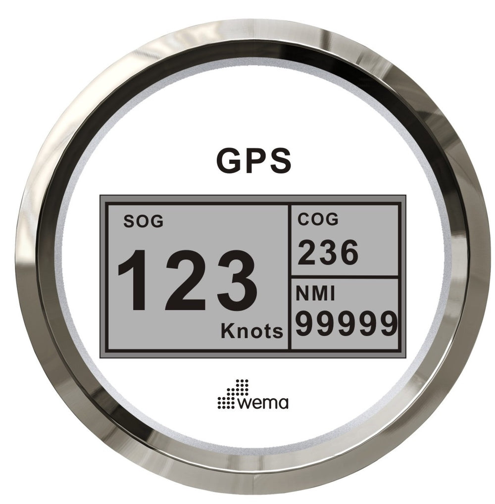 Silver serie GPS speedometer digitaal wit