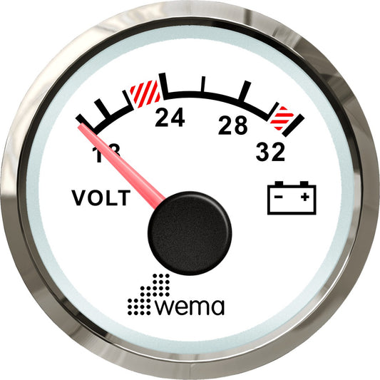 Silver serie voltmeter 24V wit