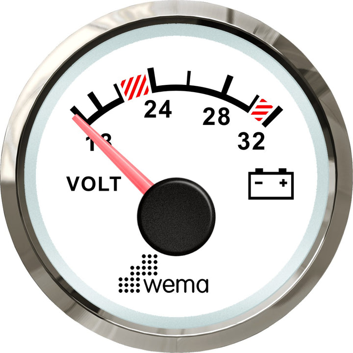 Wema Silver serie voltmeter 24 V wit