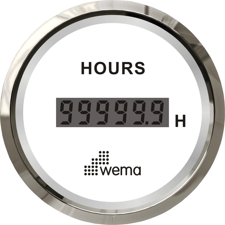 Wema Silver serie urenteller wit