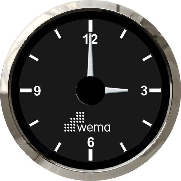 Wema Silver serie klok zwart