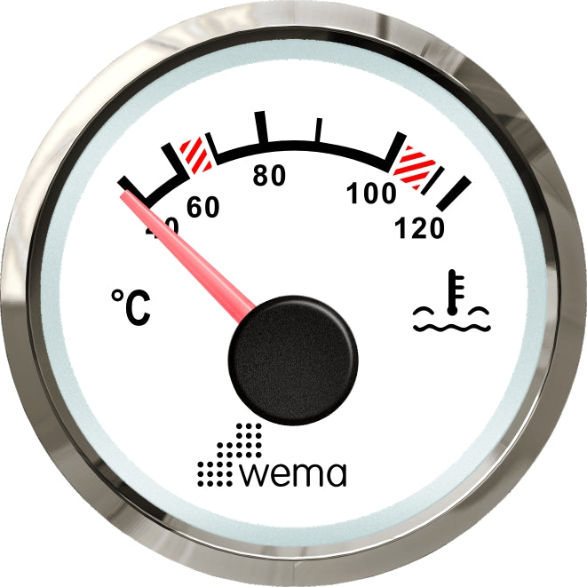 Silver serie watertemperatuur meter NMEA2000 wit
