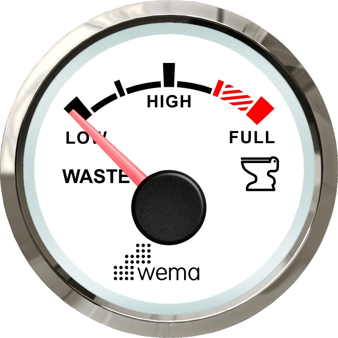 Silver serie vuilwater tankmeter NMEA2000 wit