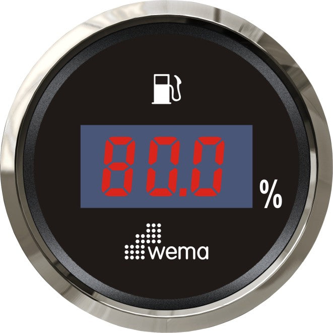 Tankmeter brandstof digitaal 0-190 ohm zwart silverline