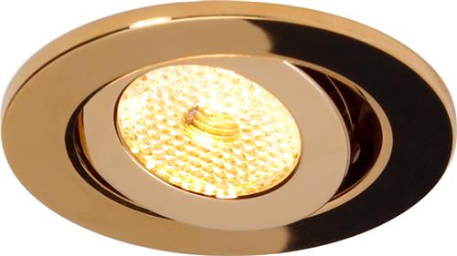 Prebit LED inbouwspot EB02-1 glanzend goud kantelbaar warm wit 25° incl. ballast