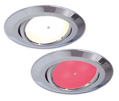 Prebit LED inbouwlamp EB15-3 master kantelbaar chroom rood/wit 10-30V 3W dimbaar schakelbaar