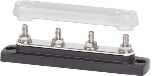 Blue Sea Systems busbar 4x1/4in-20 common bus met deksel