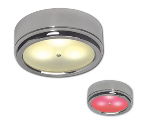 Prebit LED opbouwlamp D1-3 master chroom rood/warm wit 10-30V 3W dimbaar