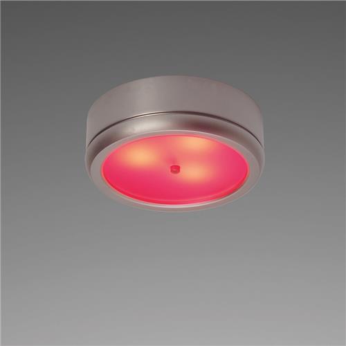 Prebit LED opbouwlamp D1-3 master mat chroom rood/warm wit 10-30V 3W dimbaar
