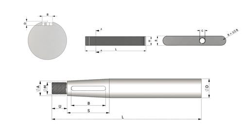 Exalto schroefas 23-rvs-ø40x3000-conus 95-incl. spie