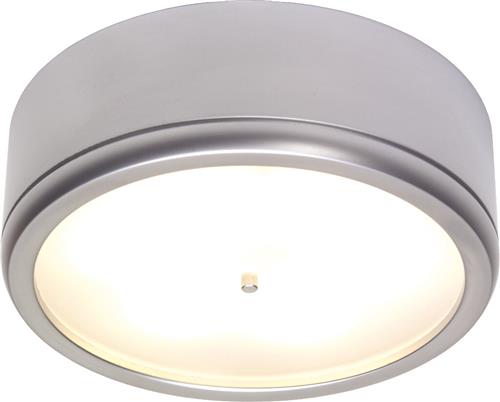 Prebit LED opbouwlamp D3-2 master mat chroom warm wit 10-30V 6W incl. dimmermodule