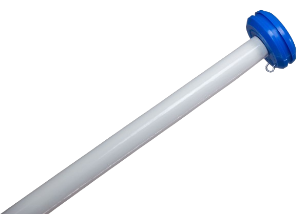 Talamex Vlaggenstok hout wit 200 cm dia 3 cm met blauwe knop
