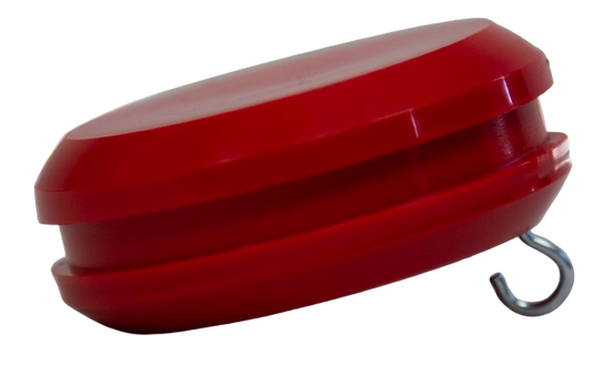 Knop kunststof rood met haak t.b.v. witte vlaggenstok
