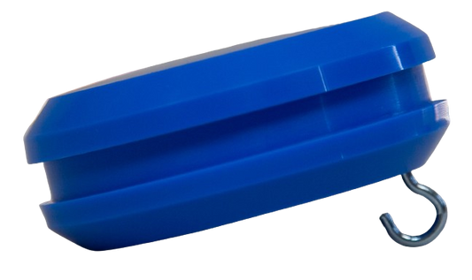 Knop kunststof blauw met haak t.b.v. witte vlaggenstok