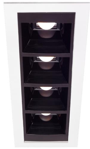 Prebit LED inbouwlamp SQUARE 4 frame wit 5.000/2.700K constante spanning 350mA 50° sunlike technologie