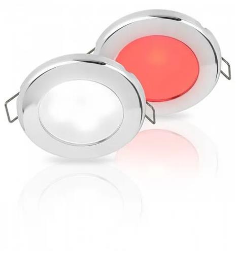 Hella EuroLED 75 inbouwspot 12V rvs met wit/rood licht veermontage