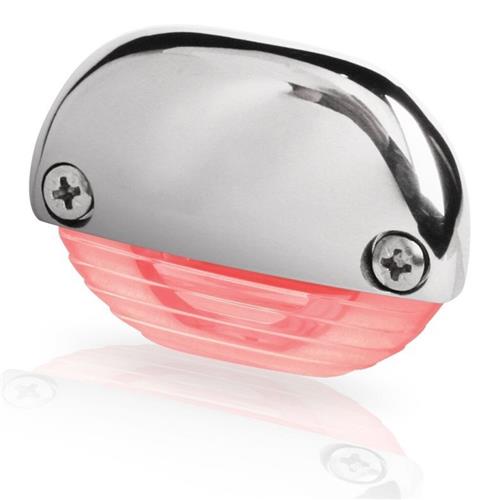 Hella LED traplamp 12/24V rood/gepolijst rvs316