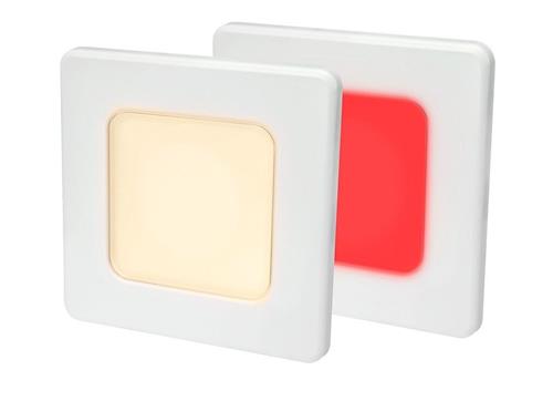 Hella EuroLED 95 down light vierkant wit met warm wit/rood licht schroefbevestiging