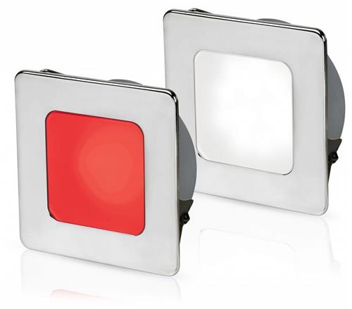 Hella EuroLED 95 down light vierkant rvs met wit/rood licht veerbevestiging