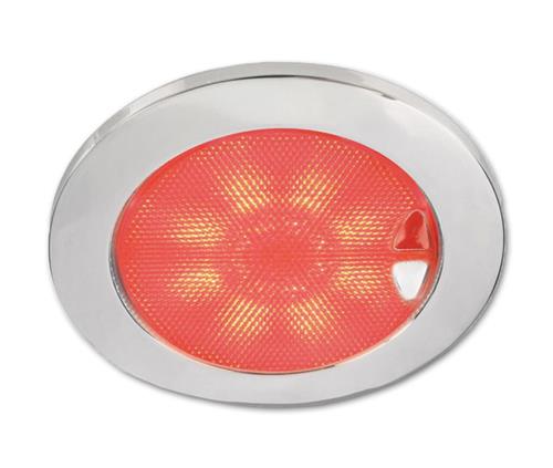 Hella EuroLED 150 warm wit/rood gepolijst rvs 9-33V