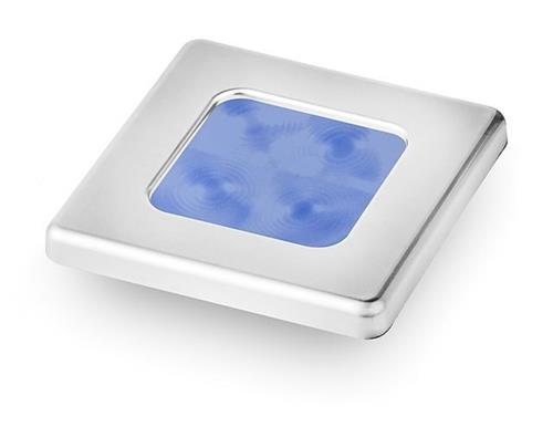 Hella LED courtesy lamp chroom vierkant 24V blauw licht