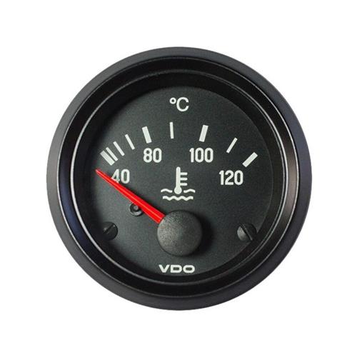 VDO Cockpit International koelwater temperatuurmeter 120°C 24V 52mm zwart